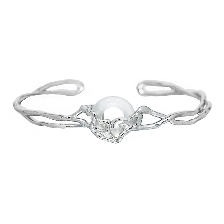 Bracelet de protection en argent sterling 925 avec Buddha Stones et boucle de paix en agate blanche - image 5