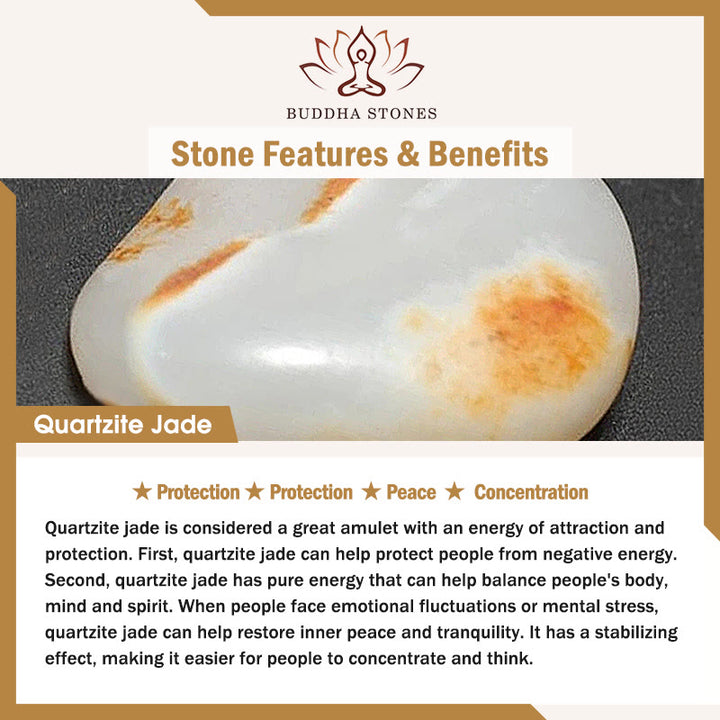 Bracelet jonc de protection en argent Buddha Stones 925 avec boucle de paix en quartzite et jade - image 7