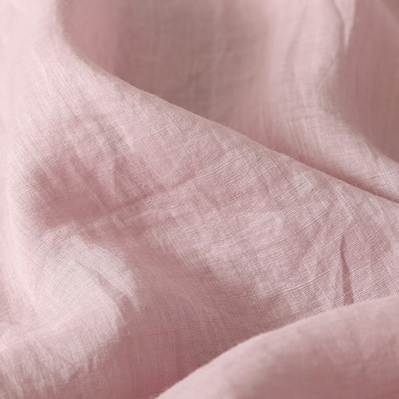 Chemise femme à manches mi-longues en coton et lin avec broderie symétrique Buddha Stones - image 9