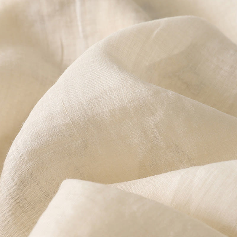 Chemise femme à manches mi-longues en coton et lin avec broderie symétrique Buddha Stones - image 20