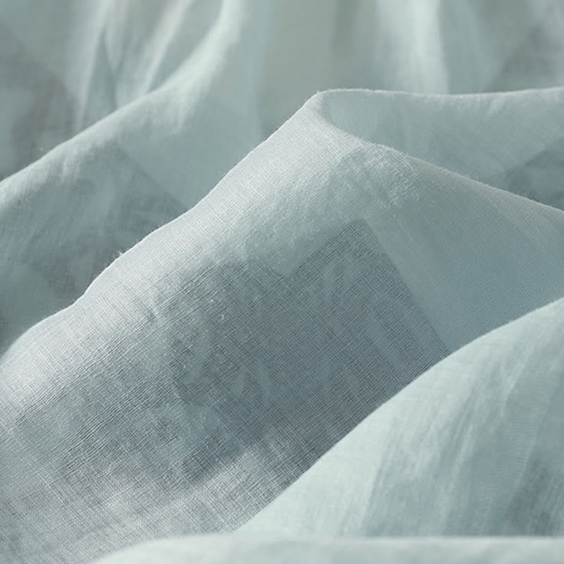 T-shirt décontracté à manches mi-longues en coton et lin pour femme, col en V, brodé de Buddha Stones - image 10