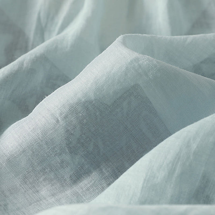 T-shirt décontracté à manches mi-longues en coton et lin pour femme, col en V, brodé de Buddha Stones - image 10