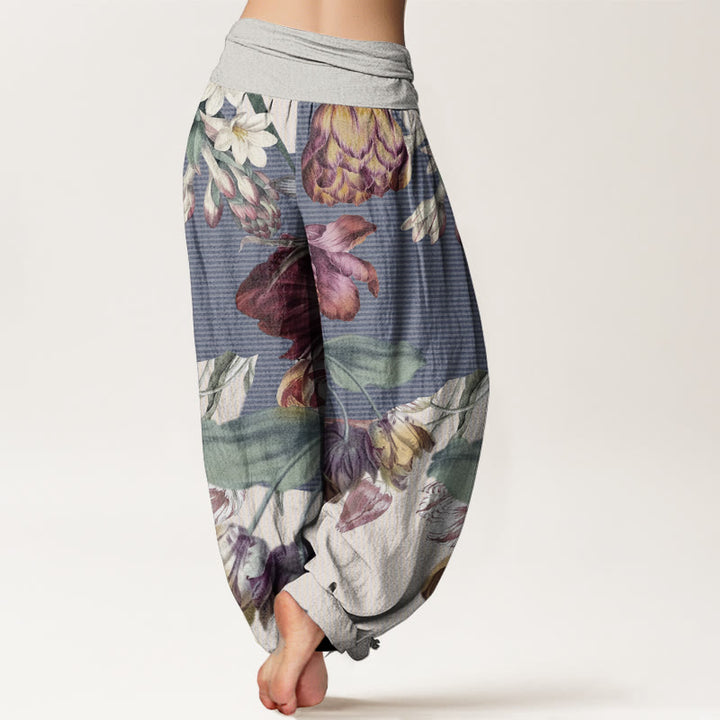 Pantalon Buddha Stones et feuilles vertes, en pur coton, motif Buddha Stones