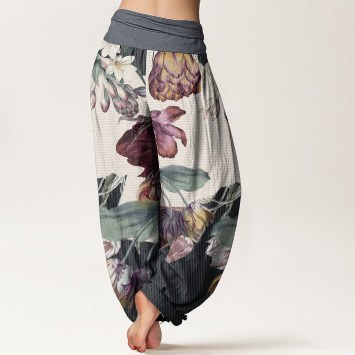 Pantalon Buddha Stones et feuilles vertes, en pur coton, motif Buddha Stones