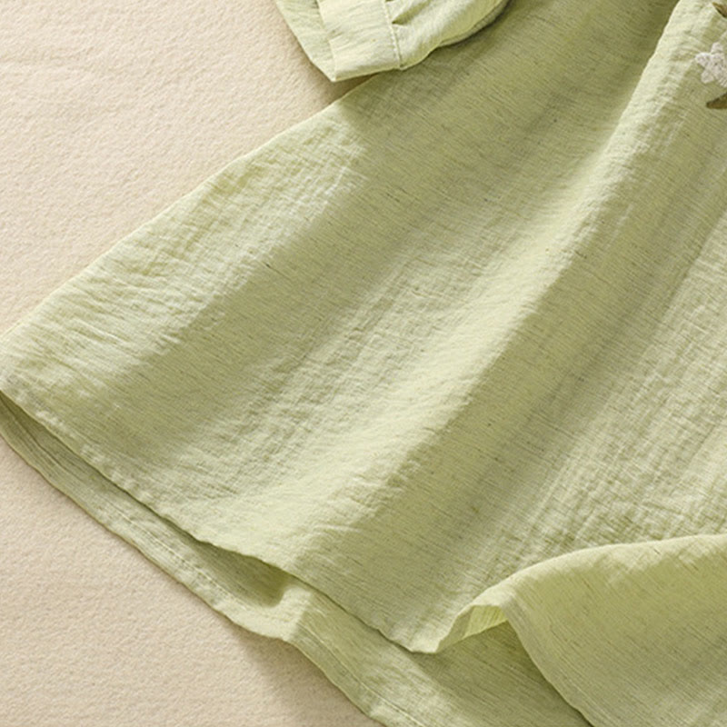 Chemise col V en coton pour femme avec broderies de Buddha Stones - image 19