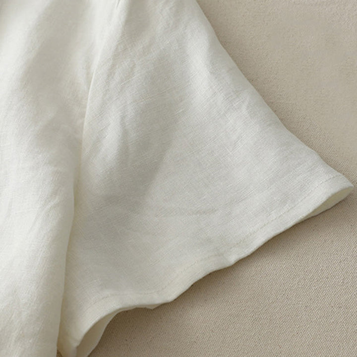 T-shirt décontracté en polyester à col ras du cou et ourlet à volants pour femme avec motif Buddha Stones - image 6