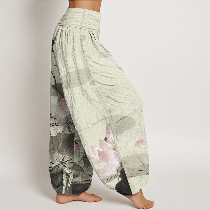 Pantalon Buddha Stones de lotus et oiseaux