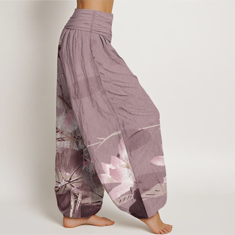 Pantalon Buddha Stones de lotus et oiseaux