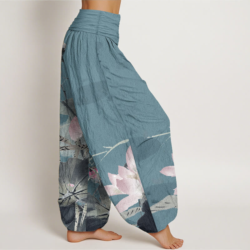 Pantalon Buddha Stones de lotus et oiseaux