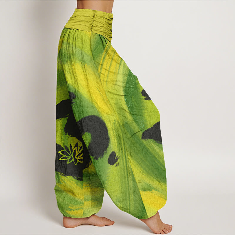 Pantalon sarouel à taille élastique pour femme, motif Buddha Stones, symbole OM, fleur de lotus - image 10