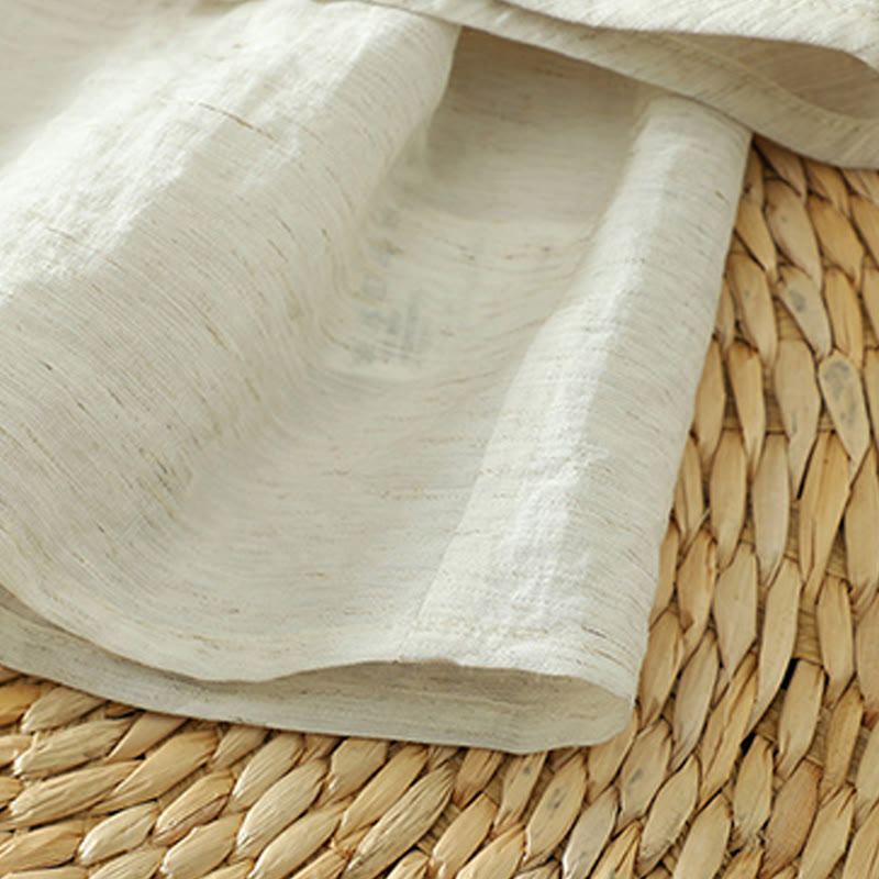 Chemise blanche unie à boutons et manches trois-quarts pour femme avec Buddha Stones