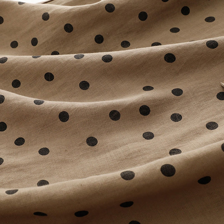 Robe mi-longue d'été à Buddha Stones et col en V en coton et lin avec lacets et poches pour femme - image 7