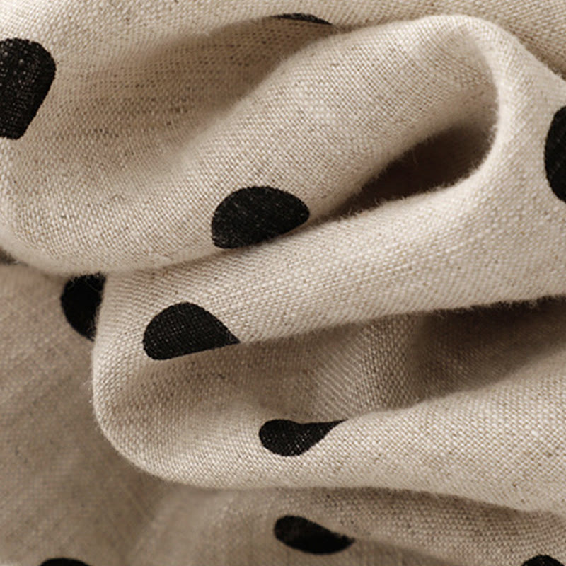 Robe mi-longue d'été à Buddha Stones et col en V en coton et lin avec lacets et poches pour femme - image 19