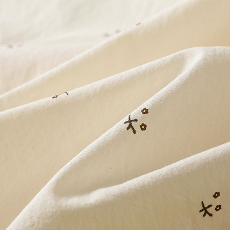 Jupe femme en coton à taille élastique et poches, motif Buddha Stones et petites fleurs