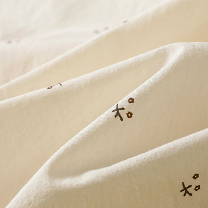 Jupe femme en coton à taille élastique et poches, motif Buddha Stones et petites fleurs