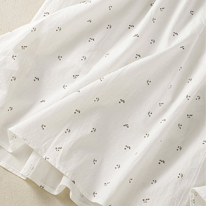 Jupe femme en coton à taille élastique et poches, motif Buddha Stones et petites fleurs