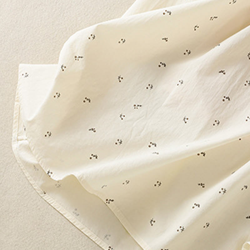 Jupe femme en coton à taille élastique et poches, motif Buddha Stones et petites fleurs