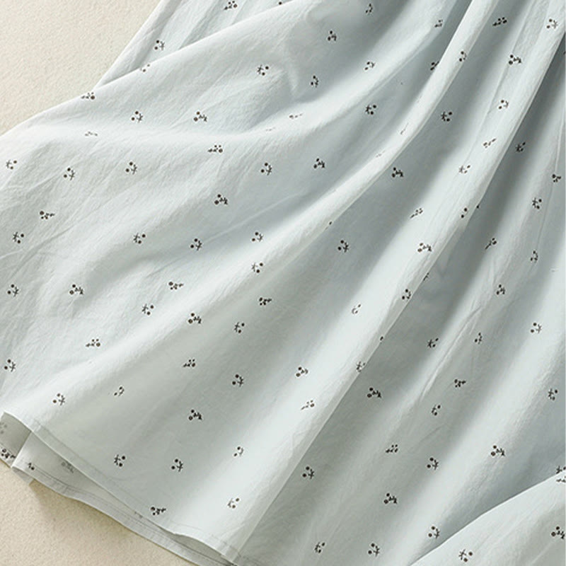 Jupe femme en coton à taille élastique et poches, motif Buddha Stones et petites fleurs