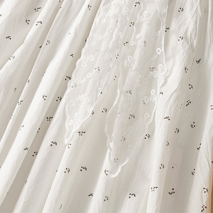 Jupe femme en coton à taille élastique et poches, motif Buddha Stones et petites fleurs