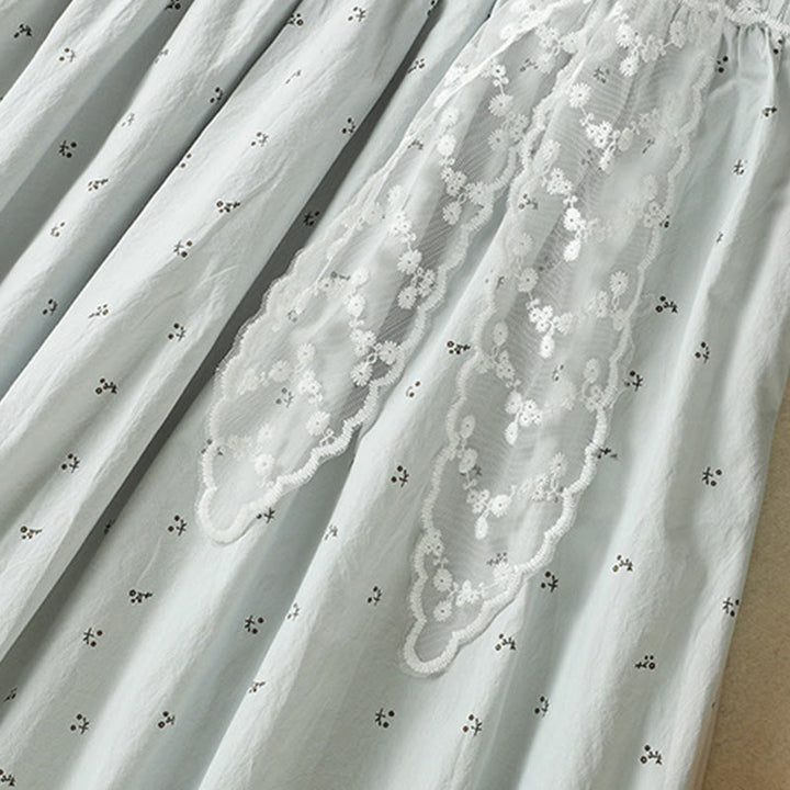 Jupe femme en coton à taille élastique et poches, motif Buddha Stones et petites fleurs