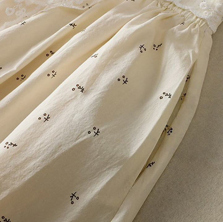 Jupe femme en coton à taille élastique et poches, motif Buddha Stones et petites fleurs