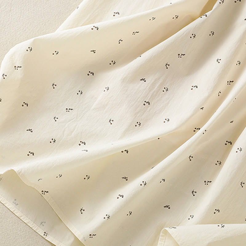 Jupe femme en coton à taille élastique et poches, motif Buddha Stones et petites fleurs