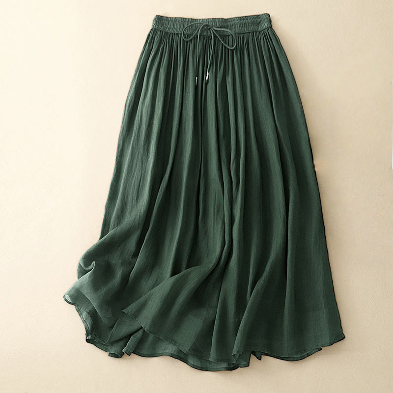Jupe d'été pour femme avec cordon de serrage et taille élastique, motif Buddha Stones - Vert - US8-10，UK/AU12-14，EU40-42 (2XL) - image 5