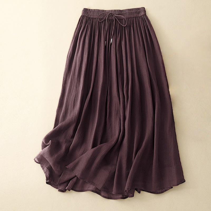 Jupe d'été pour femme avec cordon de serrage et taille élastique, motif Buddha Stones - SaddleBrown - US8-10，UK/AU12-14，EU40-42 (2XL) - image 16
