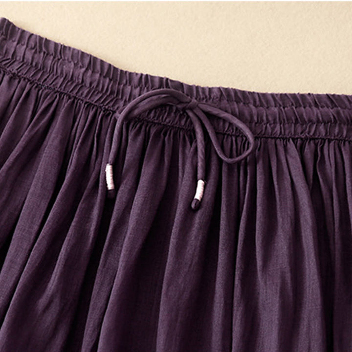 Jupe d'été pour femme avec cordon de serrage et taille élastique, motif Buddha Stones - image 10