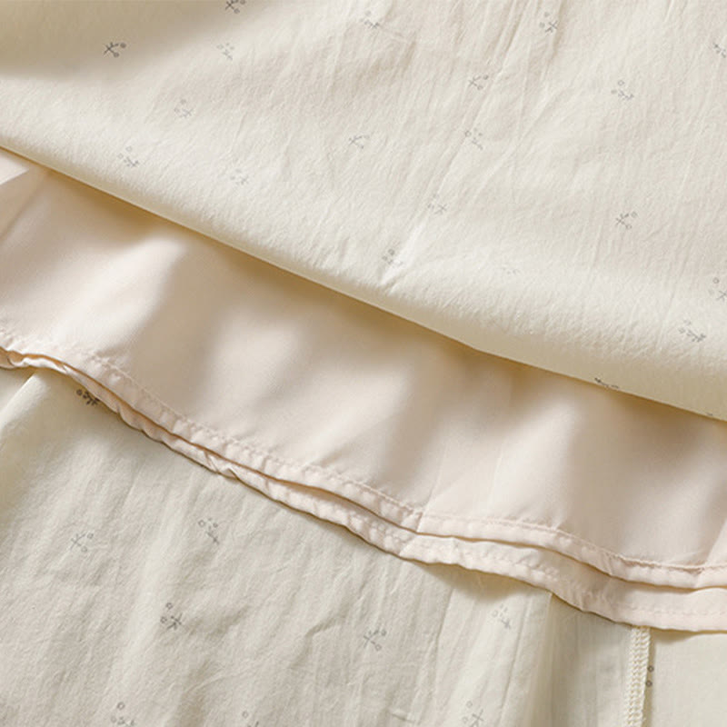 Jupe femme en coton à taille élastique et poches, motif Buddha Stones et petites fleurs