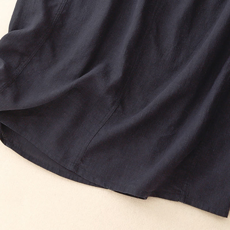 Jupe trapèze en coton à taille élastique et cordon de serrage Buddha Stones - image 4