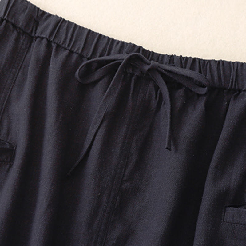 Jupe trapèze en coton à taille élastique et cordon de serrage Buddha Stones - image 2