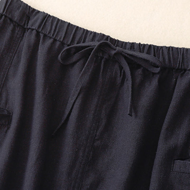 Jupe trapèze en coton à taille élastique et cordon de serrage Buddha Stones - image 2