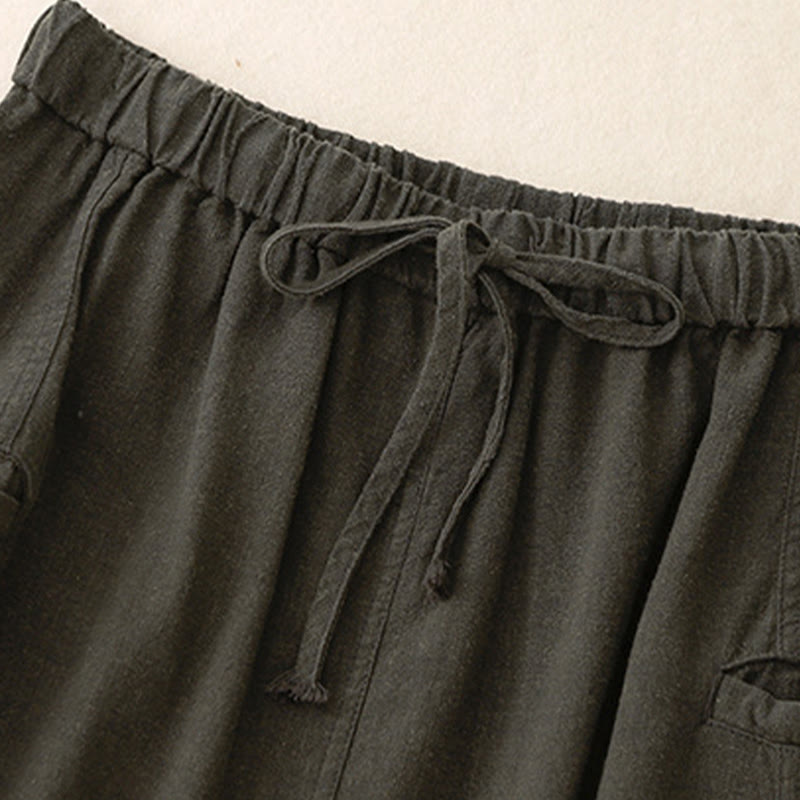 Jupe trapèze en coton à taille élastique et cordon de serrage Buddha Stones - image 15