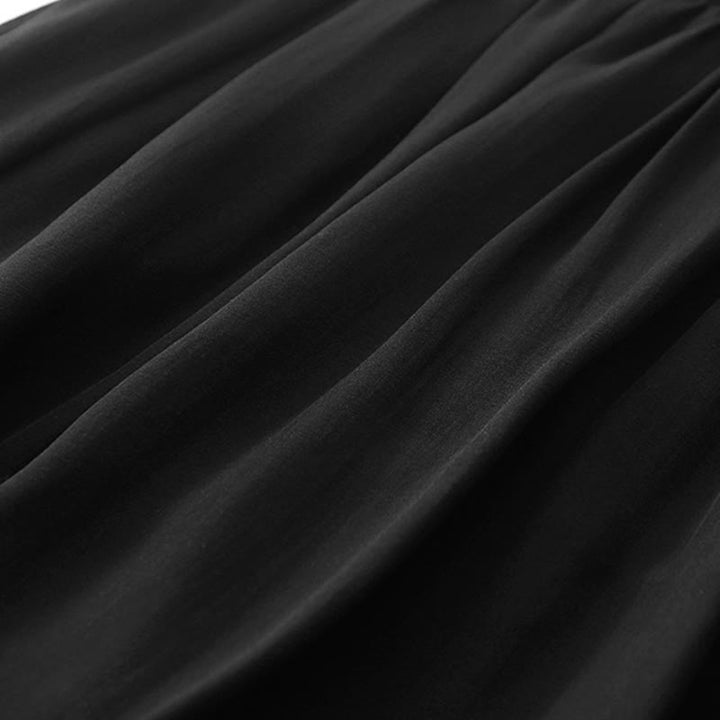 Jupe plissée simple à taille élastique avec poches pour femme Buddha Stones