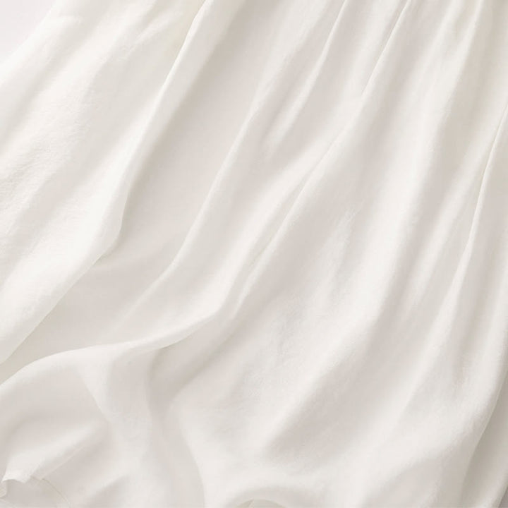 Jupe plissée simple à taille élastique avec poches pour femme Buddha Stones