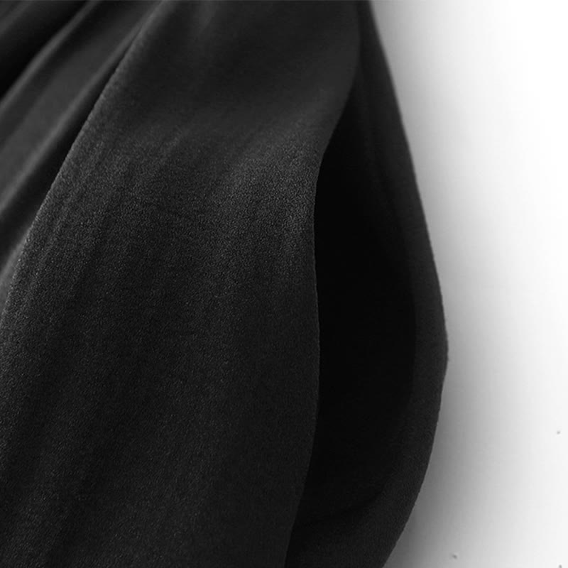 Jupe plissée simple à taille élastique avec poches pour femme Buddha Stones