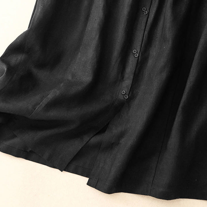 Jupe trapèze en coton avec poches et taille élastique et boutons style Buddha Stones - image 9