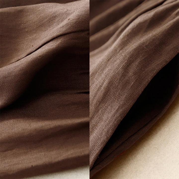 Jupe trapèze en coton avec poches et taille élastique et boutons style Buddha Stones - image 4