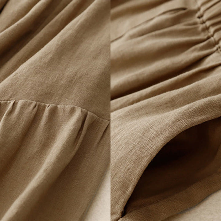 Jupe trapèze en coton avec poches et taille élastique et boutons style Buddha Stones - image 22