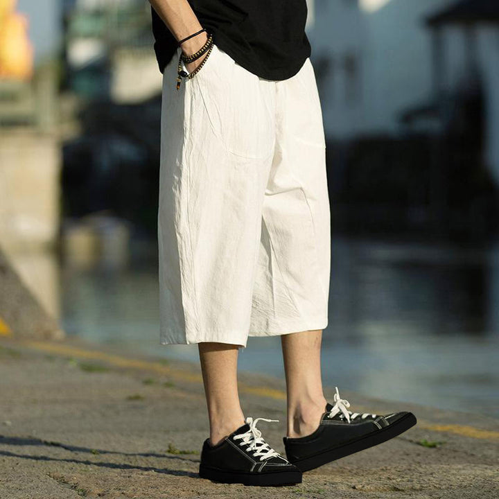 Pantalon d'été en coton et lin avec cordon de serrage et poches pour homme, taille 7-8, motif Buddha Stones - image 28