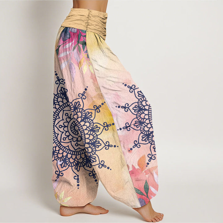 Pantalon harem femme en coton à motif mandala et Buddha Stones - image 2