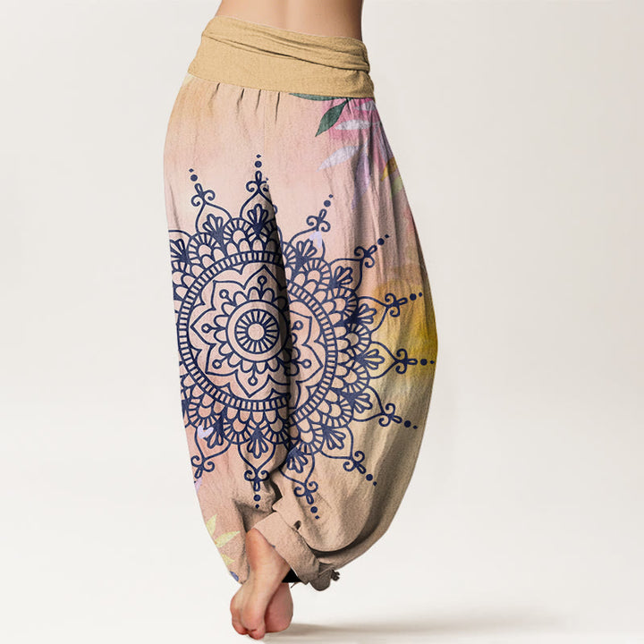 Pantalon sarouel décontracté pour femme avec motif mandala Buddha Stones - image 1