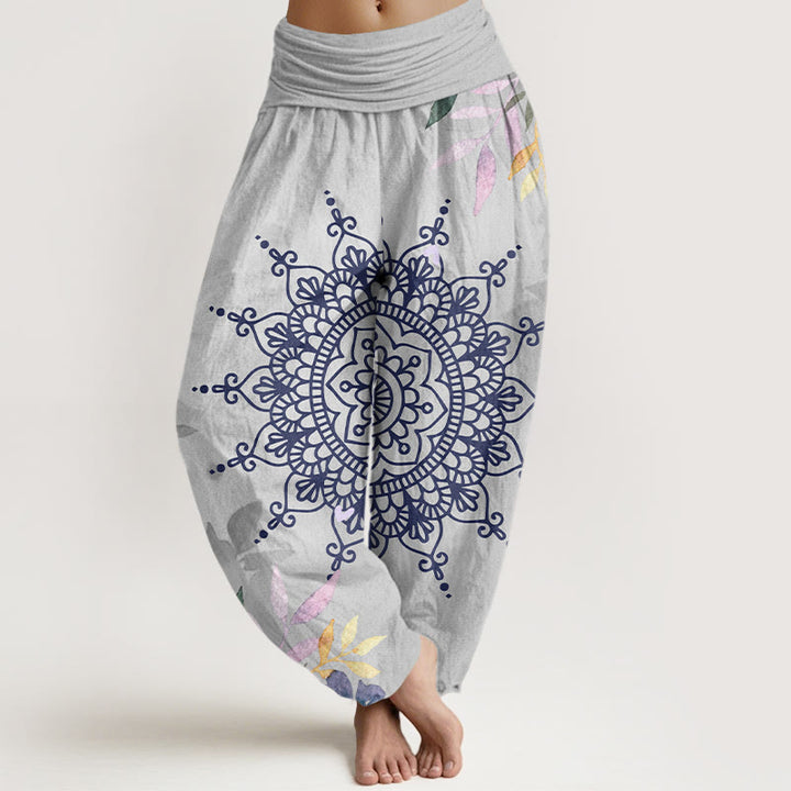 Pantalon sarouel décontracté pour femme avec motif mandala Buddha Stones - Gainsboro - US22，UK/AU26，EU54 (6XL) - image 8