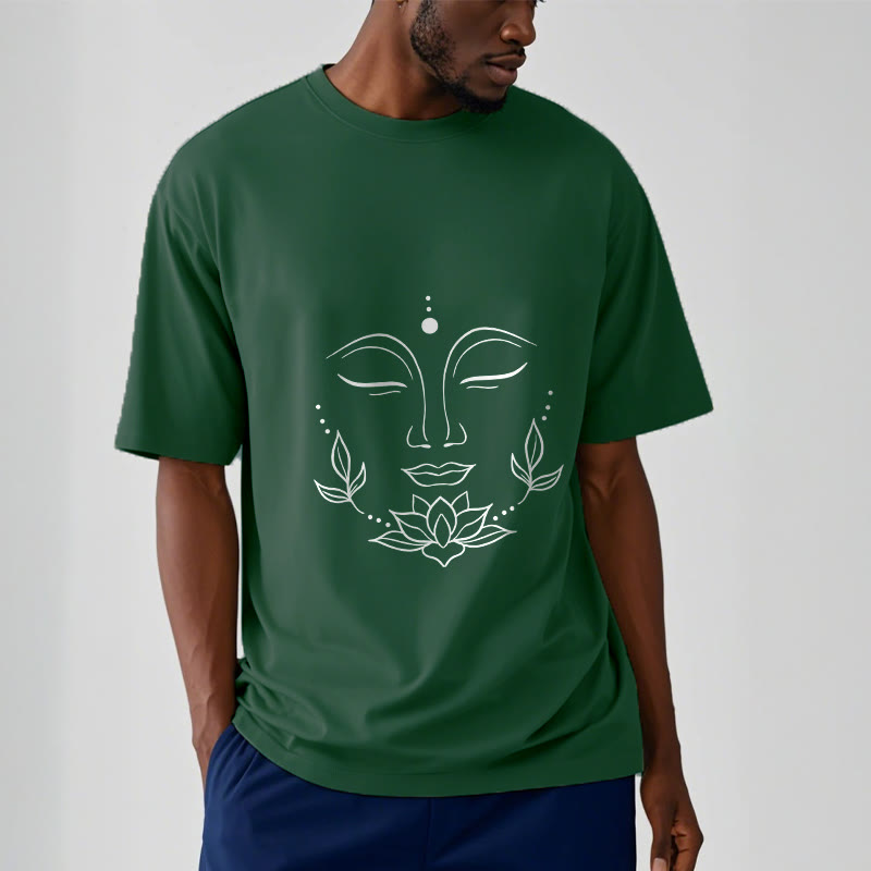 T-shirt décontracté à motif de fleurs de lotus et de Buddha Stones - image 12