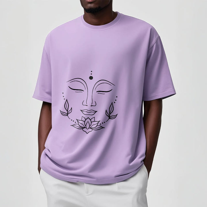 T-shirt décontracté à motif de fleurs de lotus et de Buddha Stones - image 18