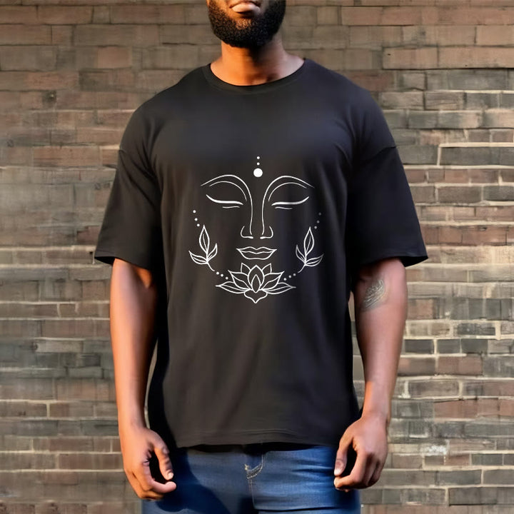 T-shirt décontracté à motif de fleurs de lotus et de Buddha Stones - image 7