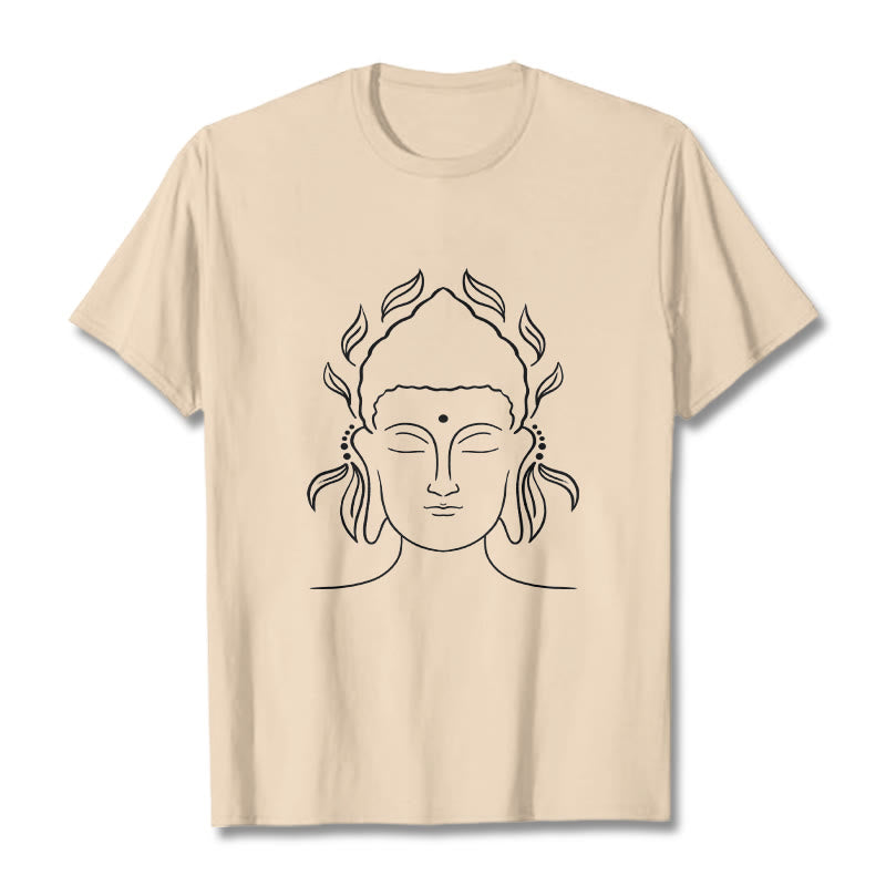 T-shirt décontracté à motif de pétales de lotus et de contours de Buddha Stones - Bisque - 2XL - image 9