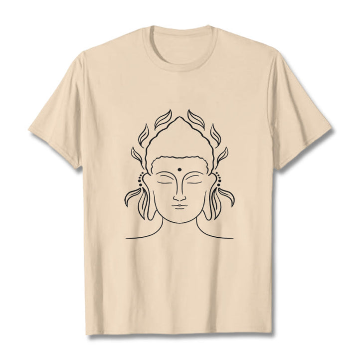 T-shirt décontracté à motif de pétales de lotus et de contours de Buddha Stones - Bisque - 2XL - image 9