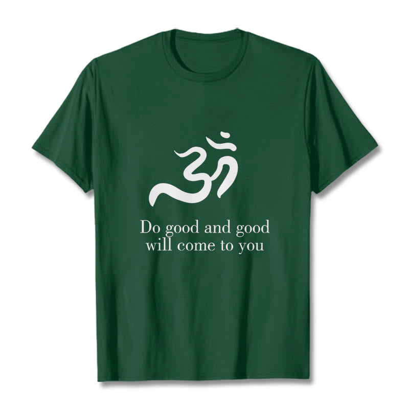 T-shirt décontracté en coton avec Buddha Stones et symbole Om, sanskrit, spirituel - Forêt Verte - 2XL - image 11